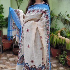hand painted khadi cotton dupatta