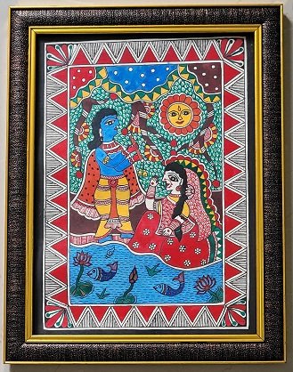 Krishna playing flute in front of radha - Image 2