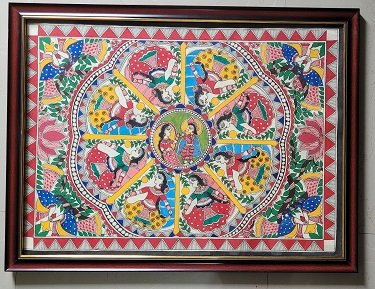 Discover the Beauty of Maha Rass of Radha Krishna Madhubani Painting Design - Image 2