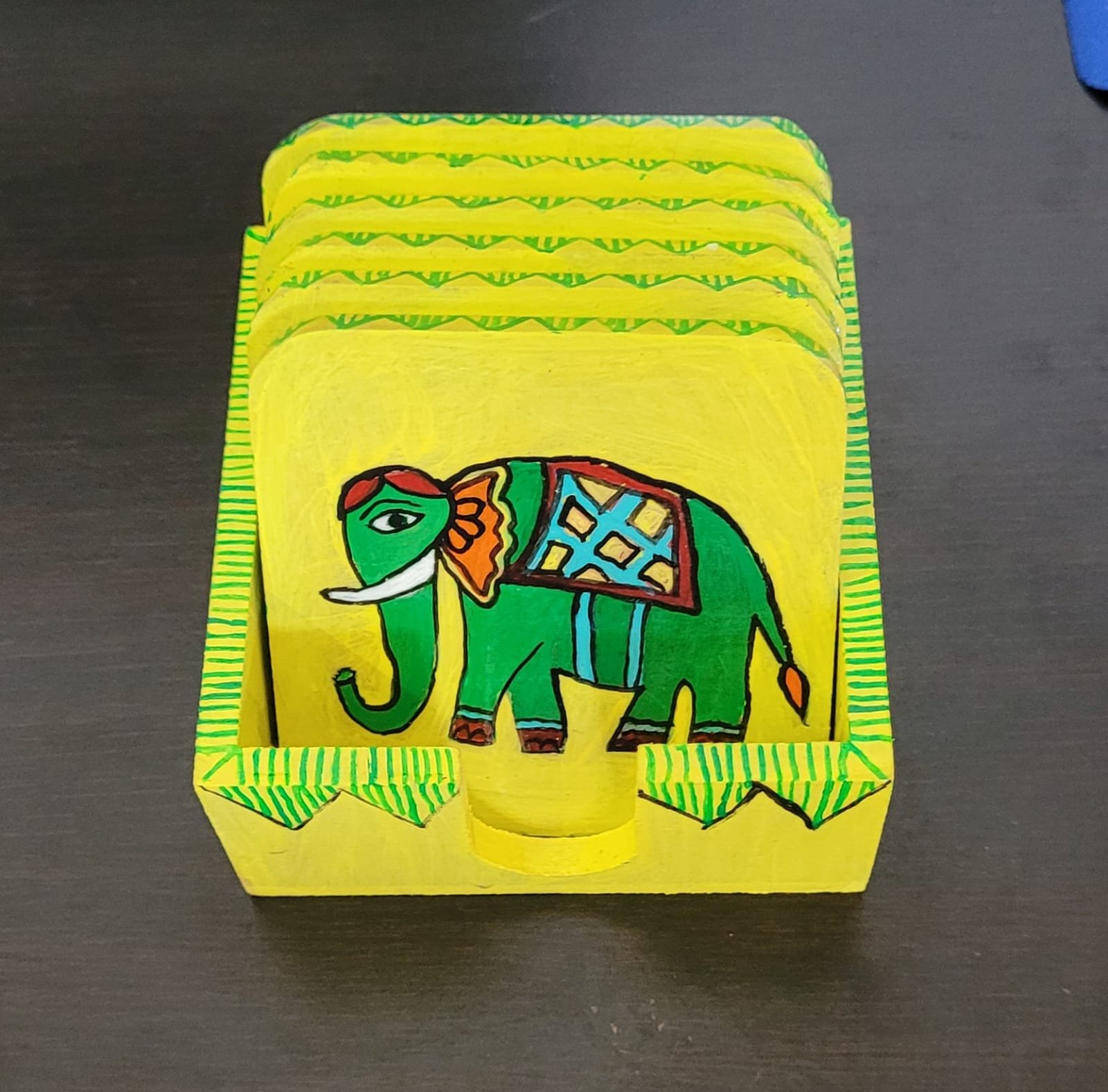 hand painted tea coaster with holder - Image 2