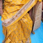 Gheecha silk madhubani printed saree