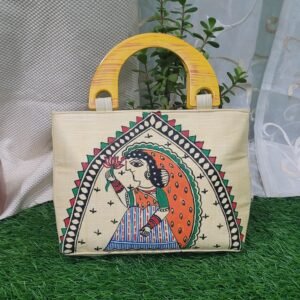 hand painted  cotton clutch bags with madhubani motifs