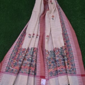 Hand painted khadi cotton dupatta