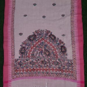 Hand painted khadi cotton dupatta