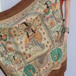 Durga Stuti- hand painted tussar gheecha silk saree