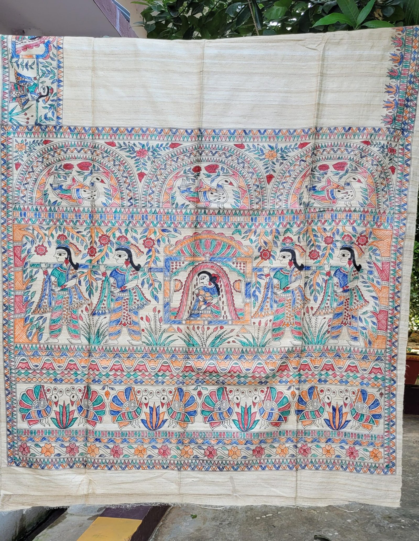 Doli Kahar- Hand painted tussar gheecha silk saree with doli motif - Image 2