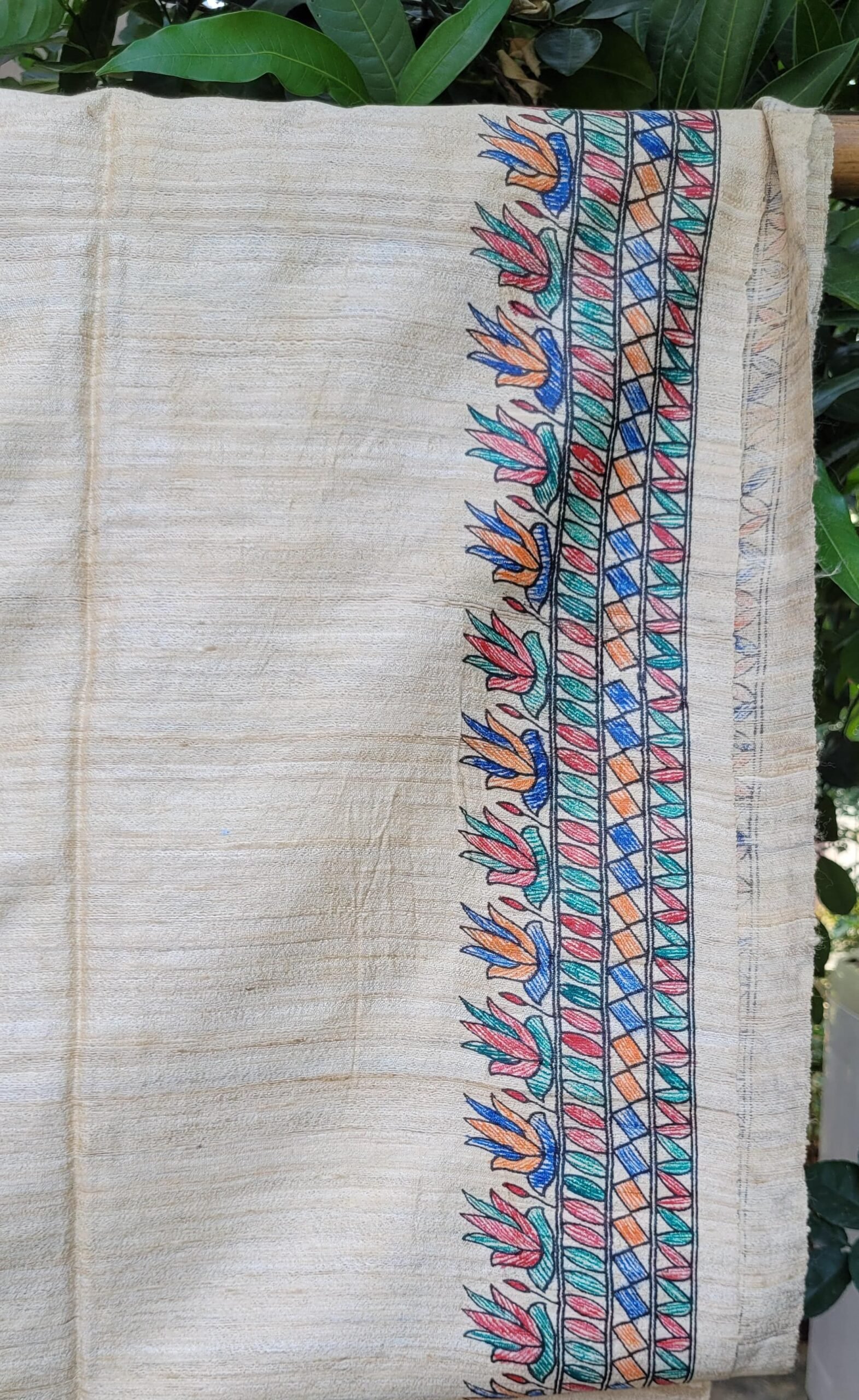 Doli Kahar- Hand painted tussar gheecha silk saree with doli motif - Image 3