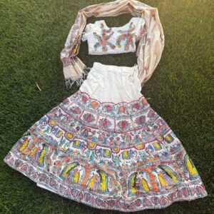 "Vaidehi" mulberry silk hand painted lahnga