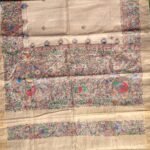 Mayur Matsya Dance – Madhubani Hand-Painted Desi Tussar Silk Saree