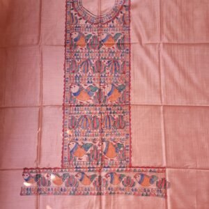 fish motif Munga tussar silk suit with dupatta
