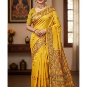 Shubh Vivah Bhagalpuri Tussar wedding theme customized saree
