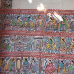Ramayana Theme Hand-Painted Madhubani Saree on Bhagalpuri Tussar Silk