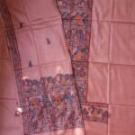 Peach colour Munga silk Kurta and dupatta set