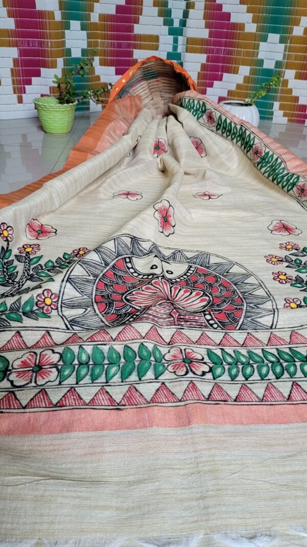 hand painted cotton dupatta