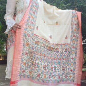 hand painted cotton dupatta