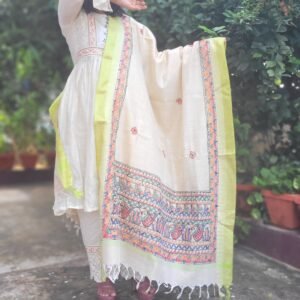 hand painted cotton dupatta