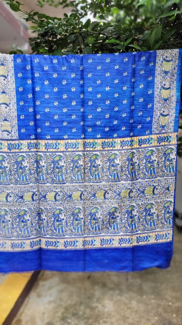 gheecha silk digital printed saree