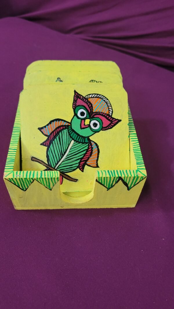 hand painted tea coaster with holder - Image 5