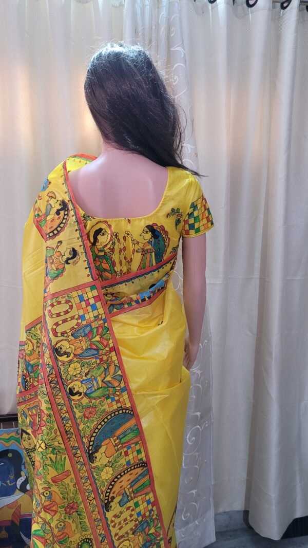 Kohbar Painting on Tussar Silk Saree: A Symbol of Love & Prosperity - Image 3