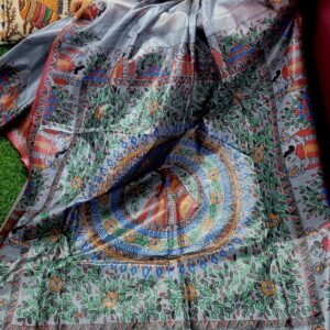 Hand painted bhagalpuri Tussar silk saree