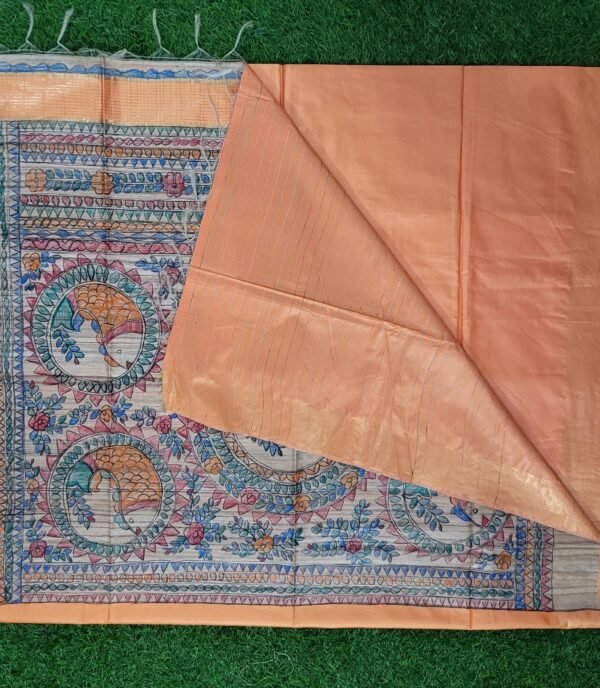 Madhubani Magic Cotton Silk Saree - Image 2