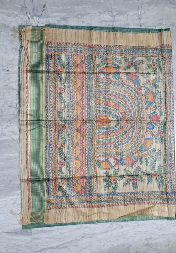 (CHITRAKARI) A hand painted cotton silk saree - Image 4