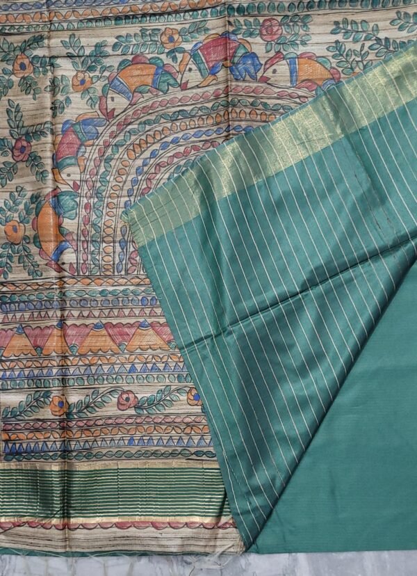 (CHITRAKARI) A hand painted cotton silk saree - Image 5