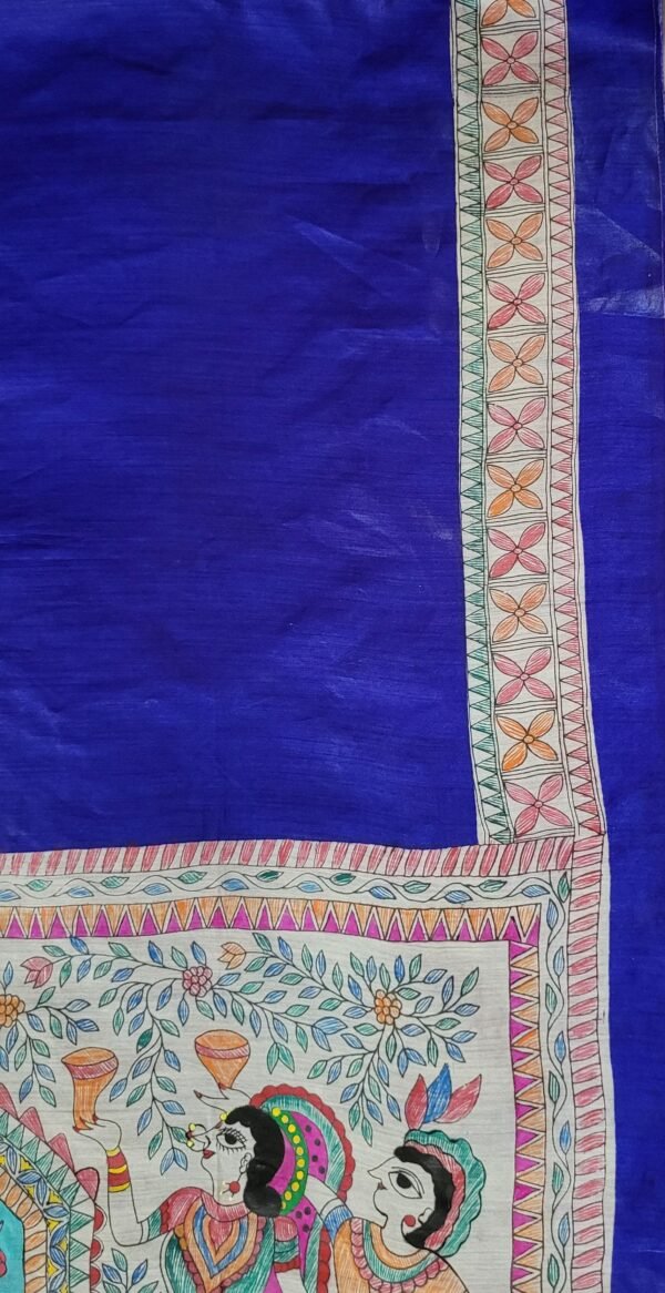 CHITRAKATHA:- Hand painted Munga Tussar Silk Saree - Image 3