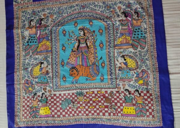 CHITRAKATHA:- Hand painted Munga Tussar Silk Saree - Image 5