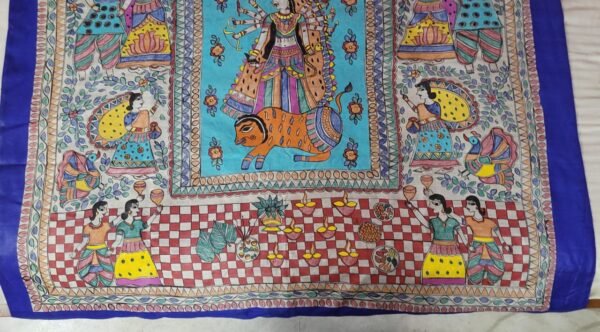 CHITRAKATHA:- Hand painted Munga Tussar Silk Saree - Image 6